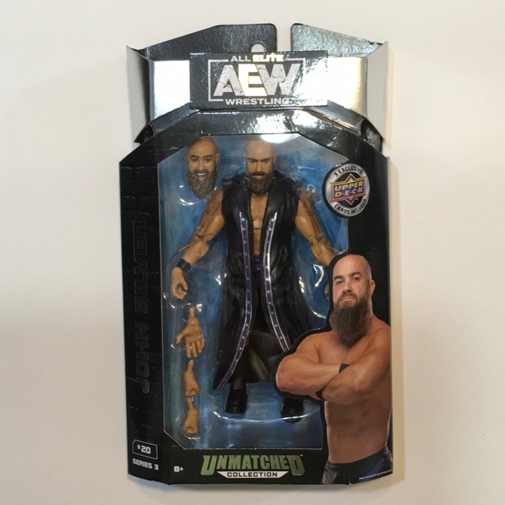 John Silver AEW Unmatched Series 3 Wrestling Action Figure. Box Damage. No Cards